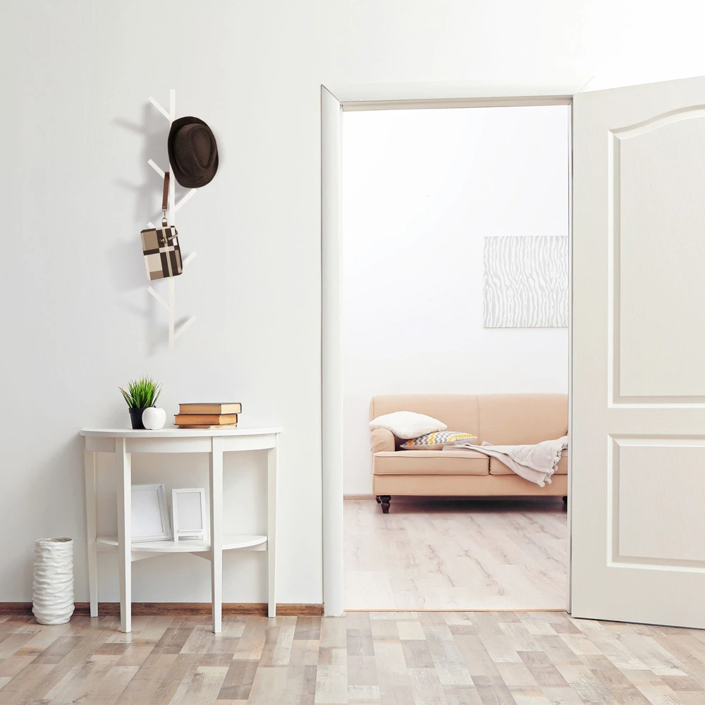 Lova Relaxdays Balta metalinė medžio formos sieninė kabykla