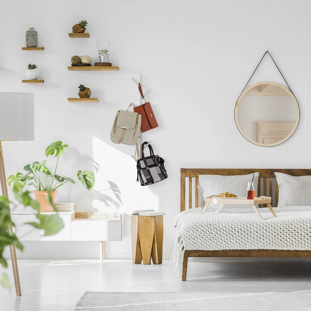 Lova Relaxdays Balta metalinė medžio formos sieninė kabykla
