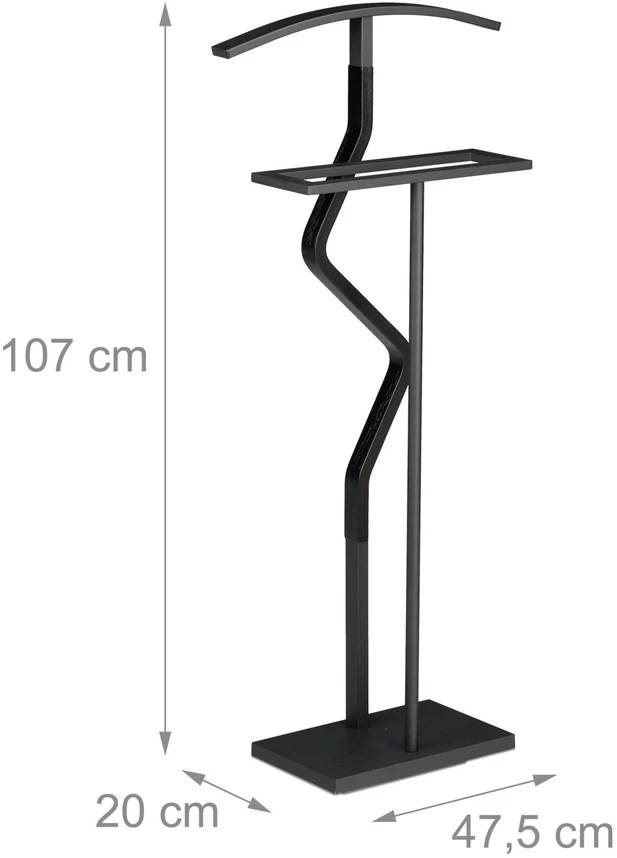 Relaxdays Kostiumo stovas 107 cm juodas