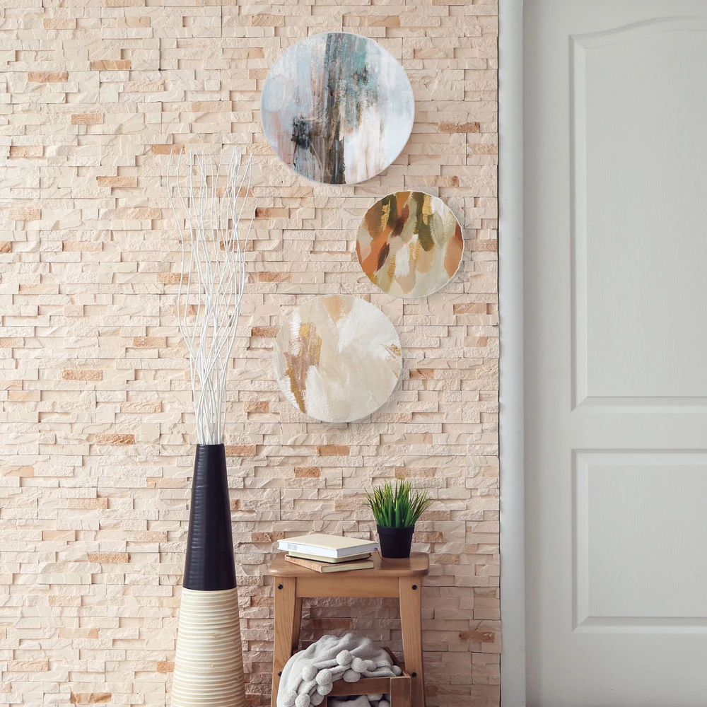 Relaxdays Apvalių drobių rinkinys iš 6 vnt.