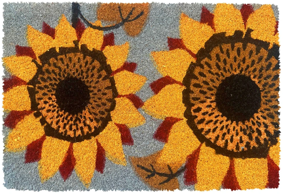 Relaxdays Kokosinis durų kilimėlis, augalai, 60x40 cm