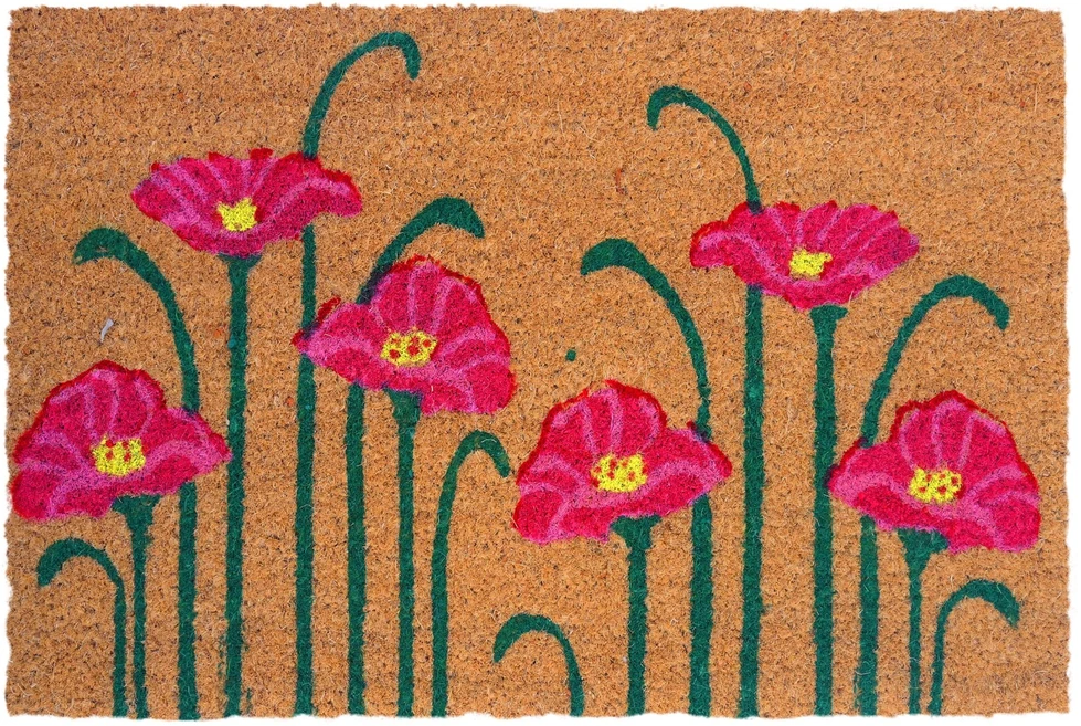 Relaxdays Kokosinis durų kilimėlis, augalai, 60x40 cm