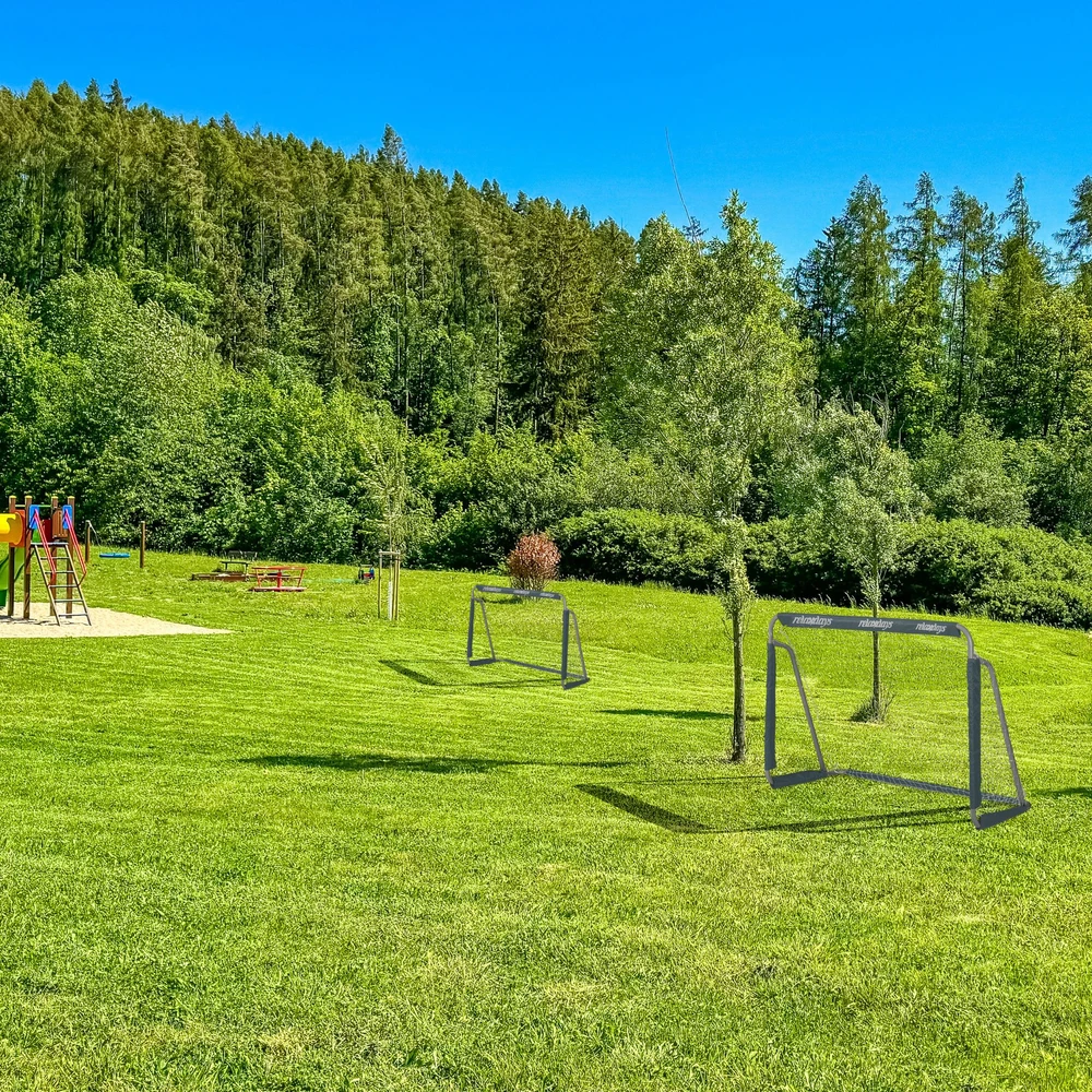 Relaxdays 2 futbolo vartų rinkinys pilkos spalvos