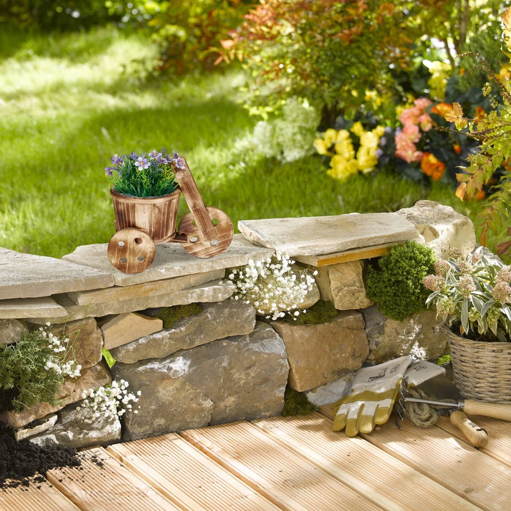 Relaxdays Medinis gėlių dviratis