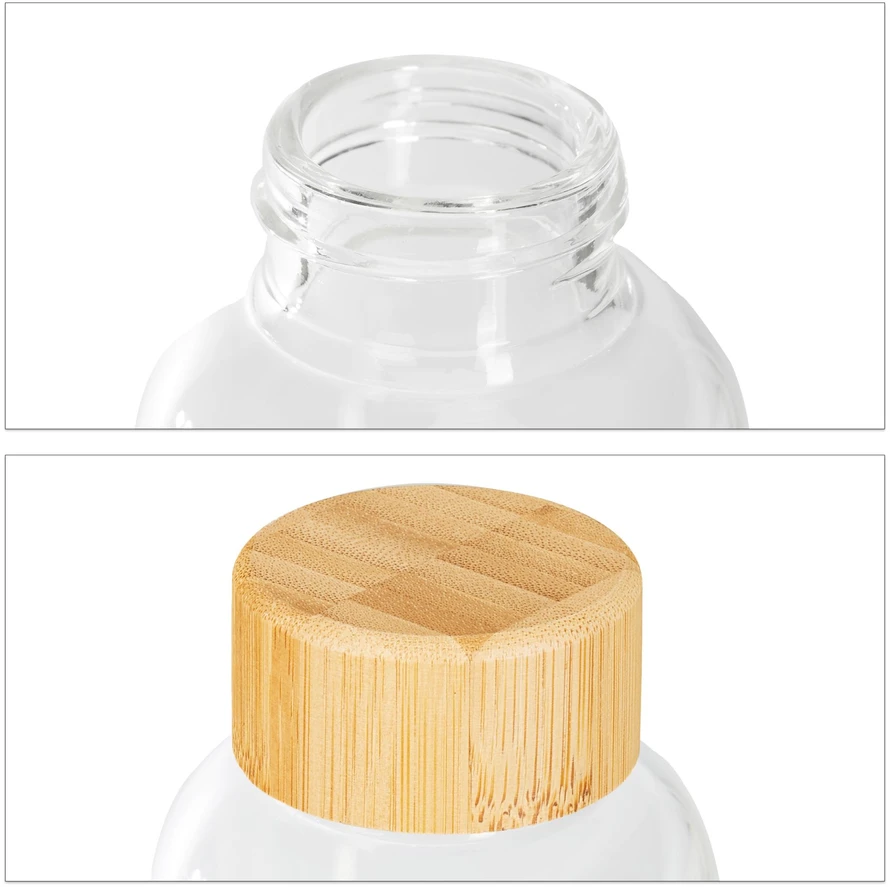 Relaxdays 6x gertuvė su bambukiniu dangteliu 500 ml