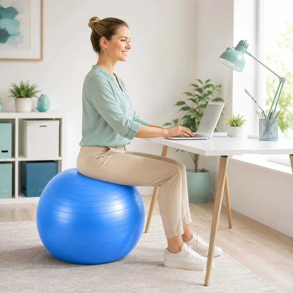Relaxdays Gimnastikos kamuolys su pompa, PVC