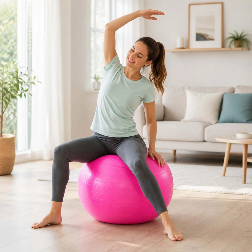 Relaxdays Gimnastikos kamuolys su pompa, PVC