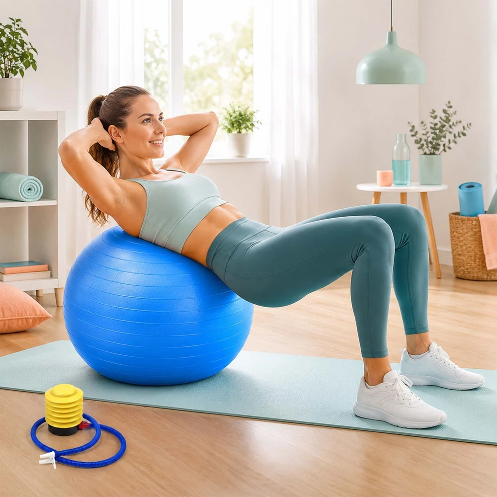 Relaxdays Gimnastikos kamuolys su pompa, PVC
