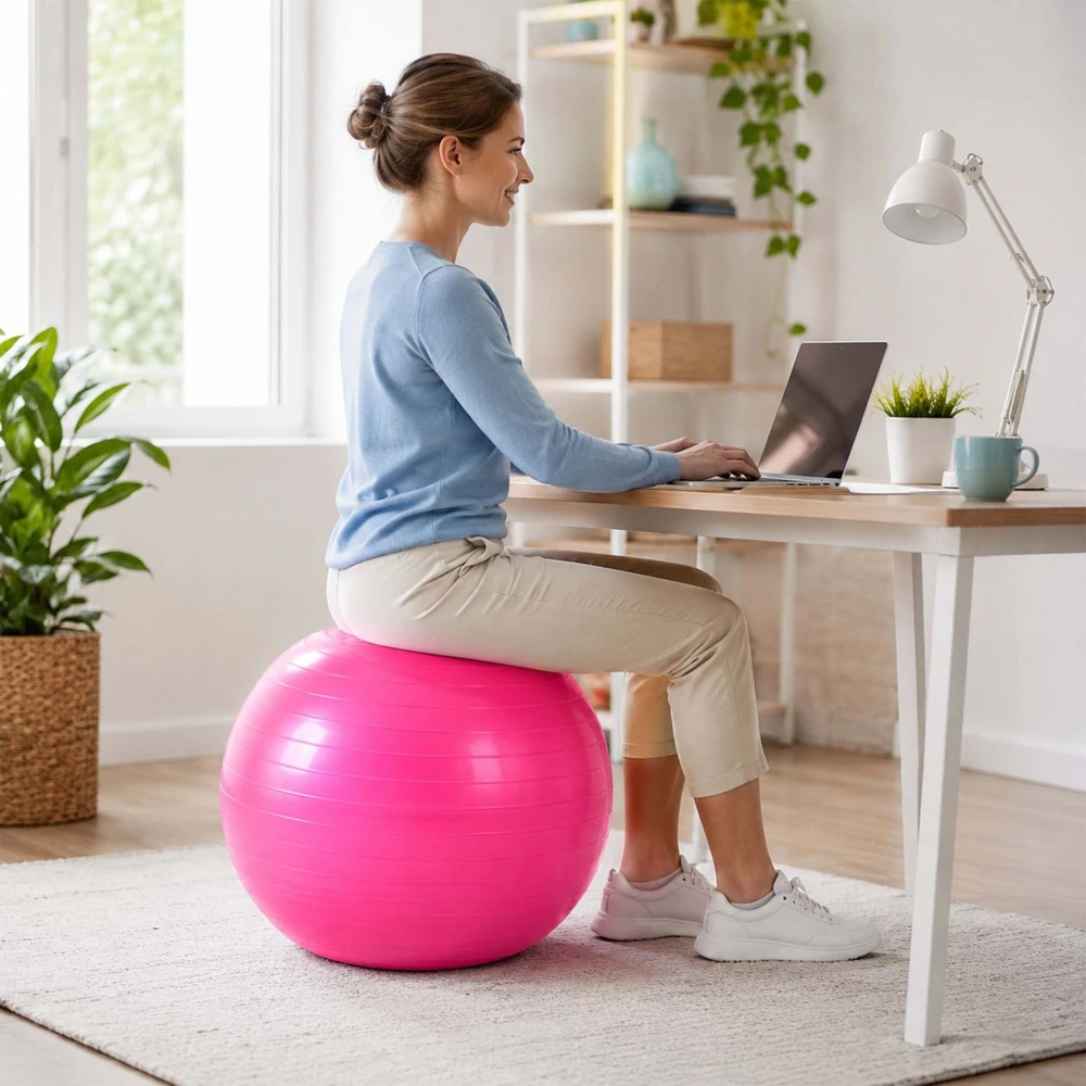 Relaxdays Gimnastikos kamuolys su pompa, PVC