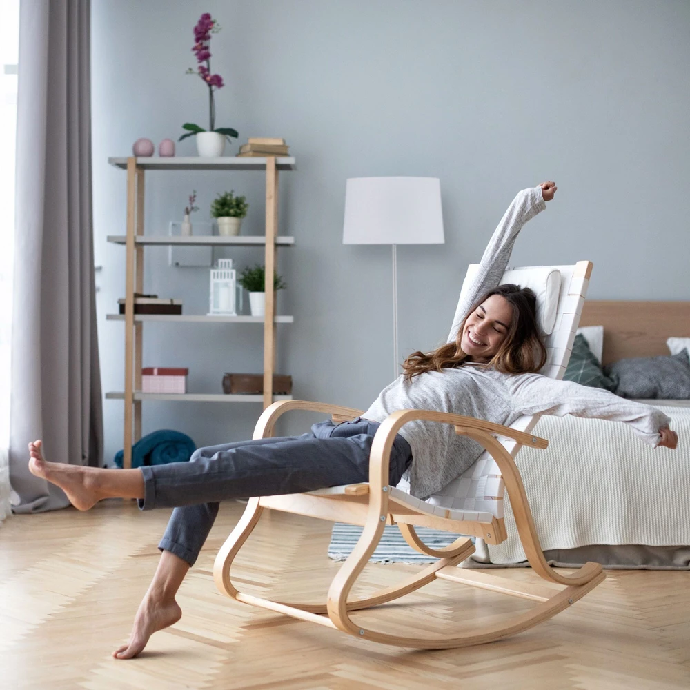 Relaxdays Pastatomas šviestuvas su medžiaginiu gaubtu