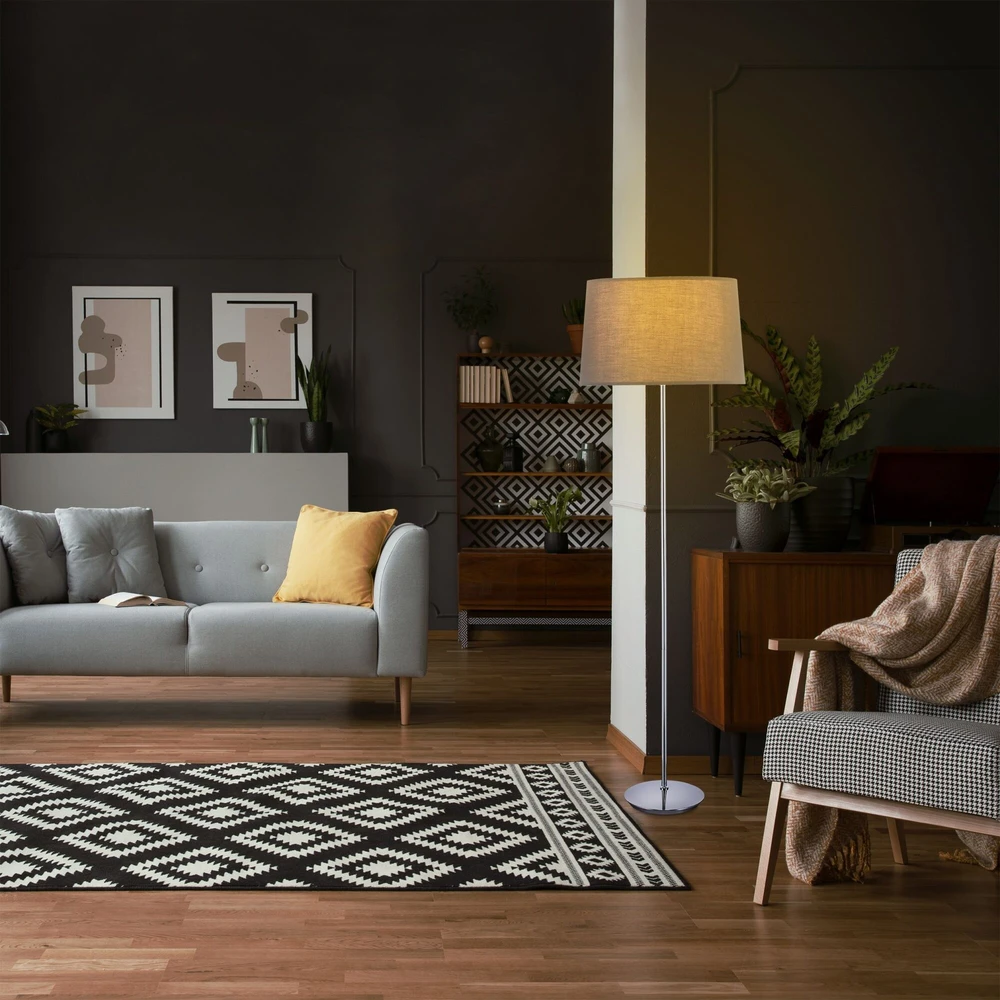Relaxdays Pastatomas šviestuvas su medžiaginiu gaubtu