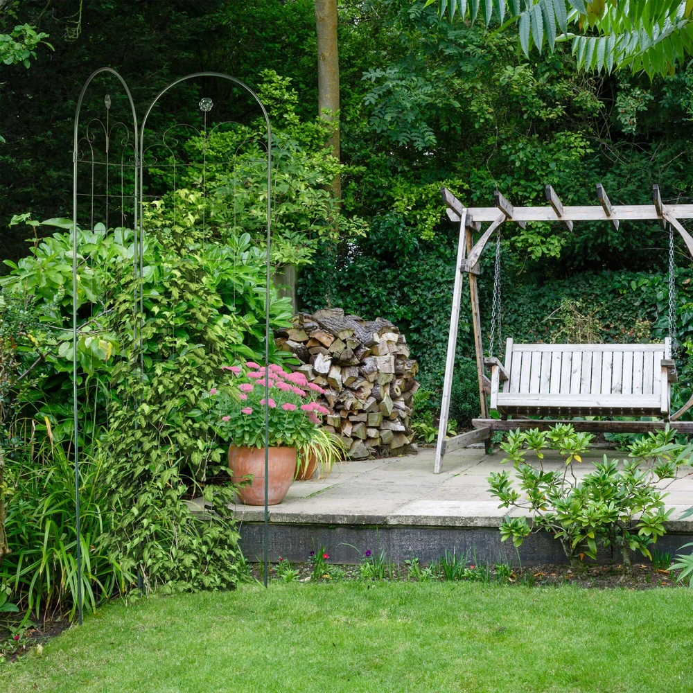 Relaxdays Tamsiai žalių grotelių rinkinys iš 2 vnt. 220 cm