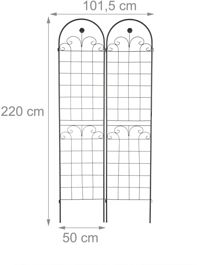 Relaxdays 220 cm grotelių rinkinys (2 vnt.)