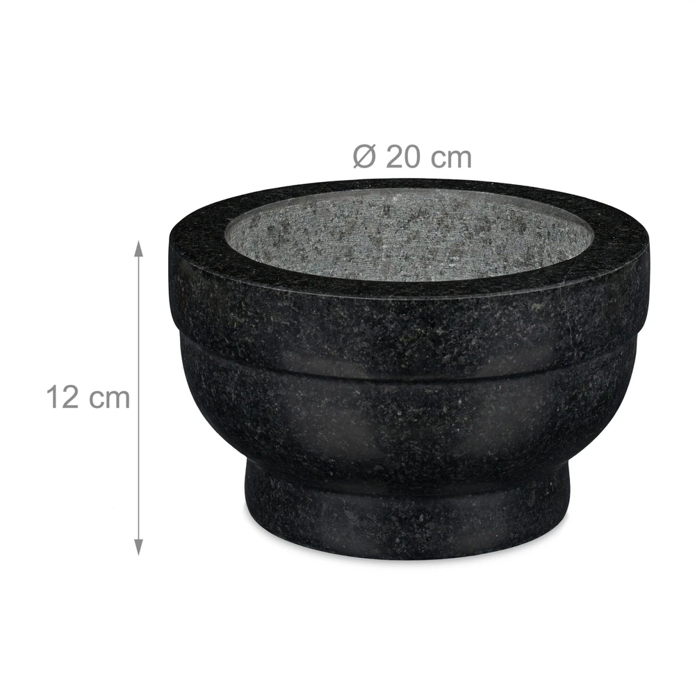 Relaxdays Granito grūstuvė su grūstuku 20 cm