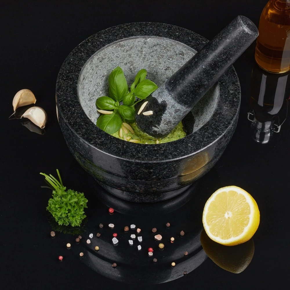 Relaxdays Granito grūstuvė su grūstuku 20 cm