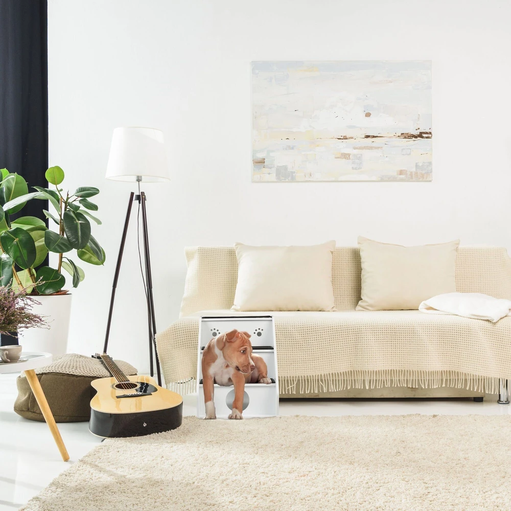 Relaxdays Gyvūnų laipteliai, 52.5x42x60 cm, balta, juoda