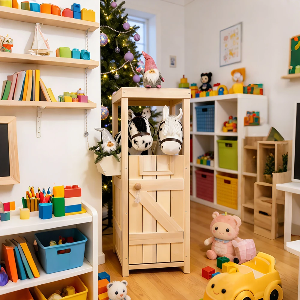 Relaxdays Hobby Horse arklidė 2 žaisliniams arkliukams