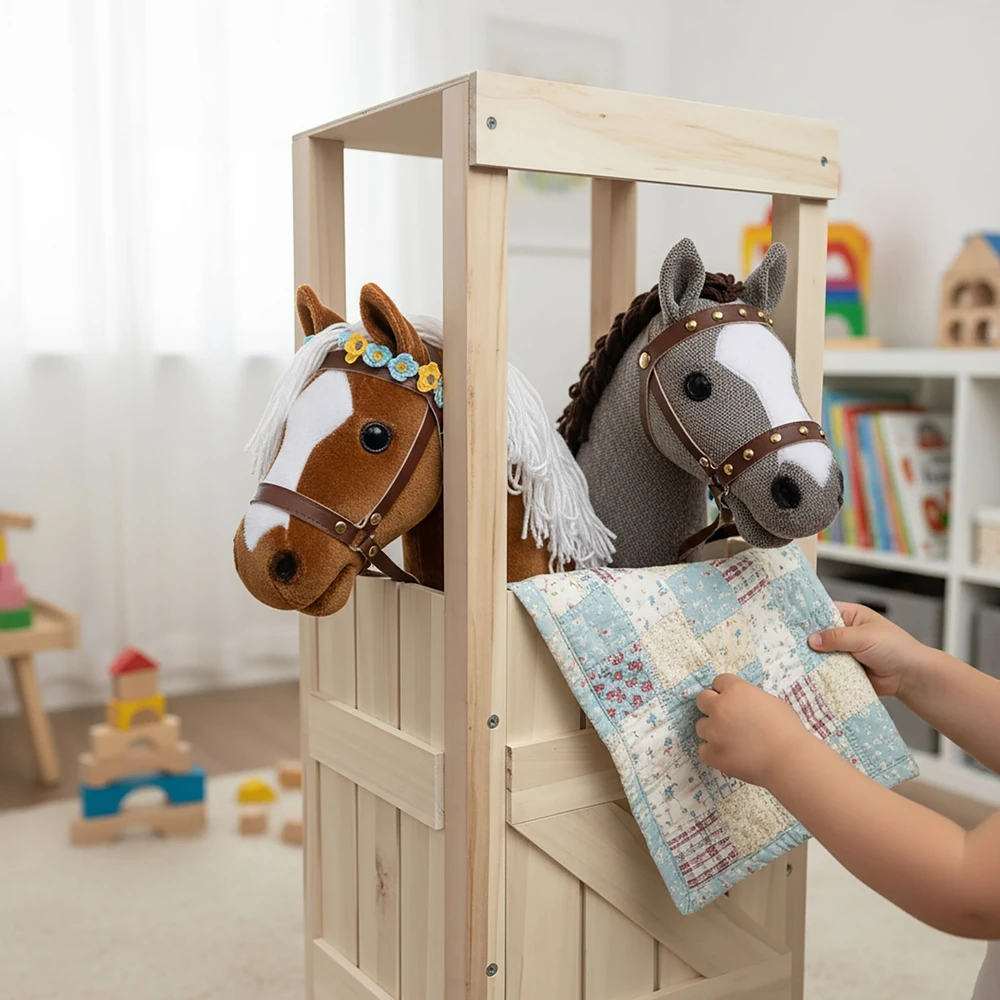 Relaxdays Hobby Horse arklidė 2 žaisliniams arkliukams