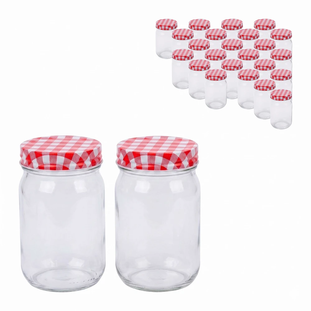 Relaxdays 400 ml twist-off uogienių stiklainių rinkinys