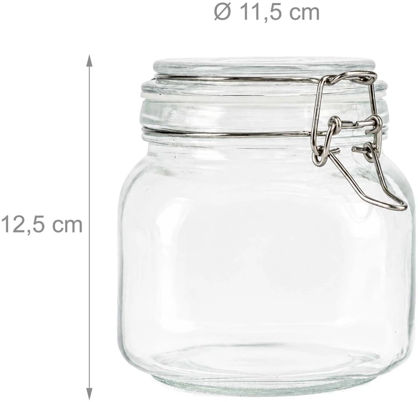 Relaxdays 6 uogienių stiklainių rinkinys, 750 ml