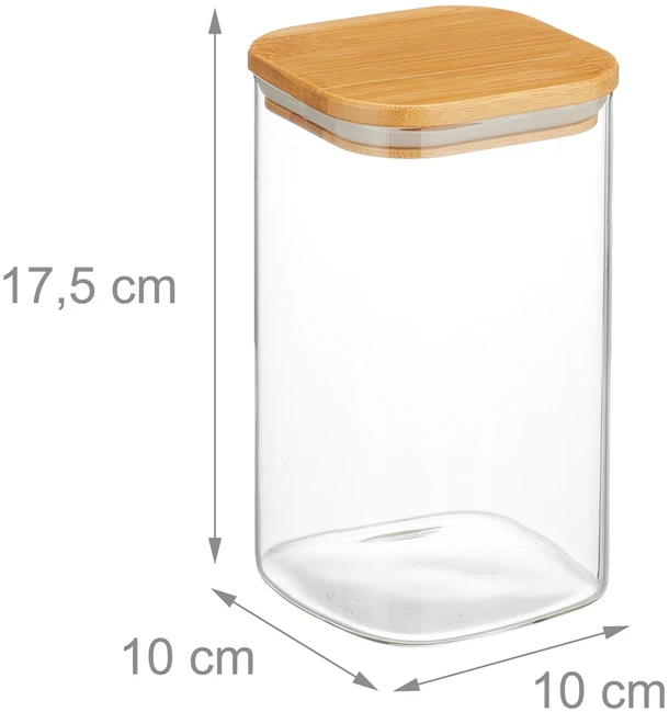 Relaxdays 3 laikymo stiklainių su dangteliais rinkinys 1200 ml