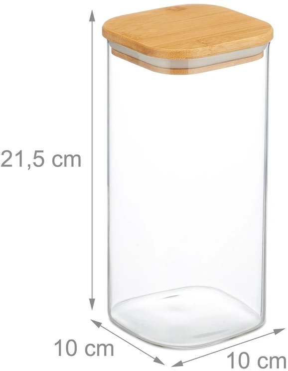 Relaxdays 3 laikymo indelių su dangteliais rinkinys 1500 ml