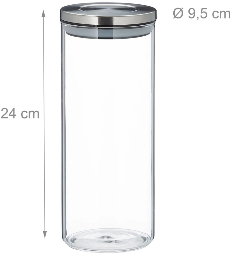 Relaxdays 3 laikymo stiklainių rinkinys 1,5 l
