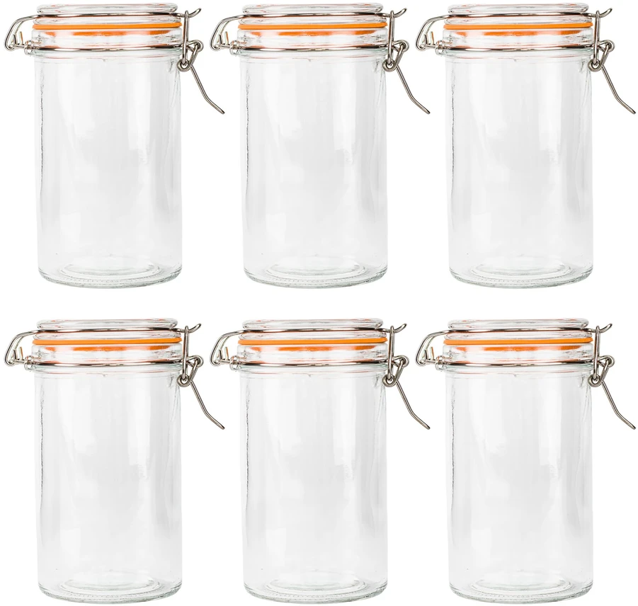 Relaxdays 6 konservavimo stiklainių rinkinys, 500 ml