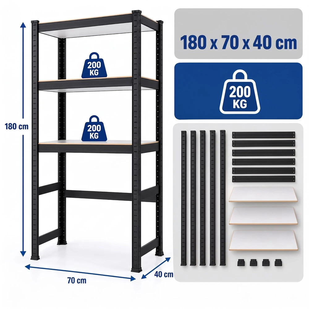 Relaxdays Juoda skalbimo mašinos lentyna, plienas ir MDF, iki 200 kg