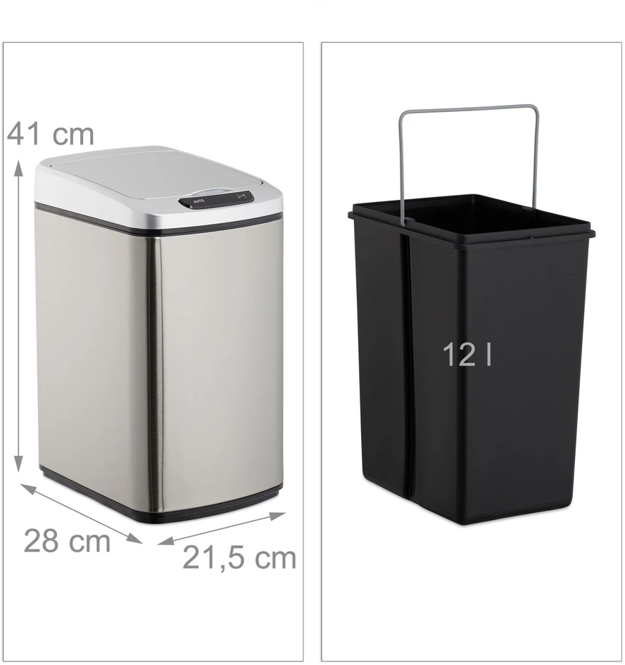 Relaxdays Sensorinė šiukšliadėžė 12 L