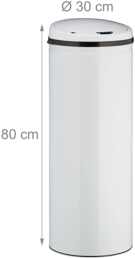 Relaxdays Baltas 50L jutiklinis šiukšliadėžės kibiras