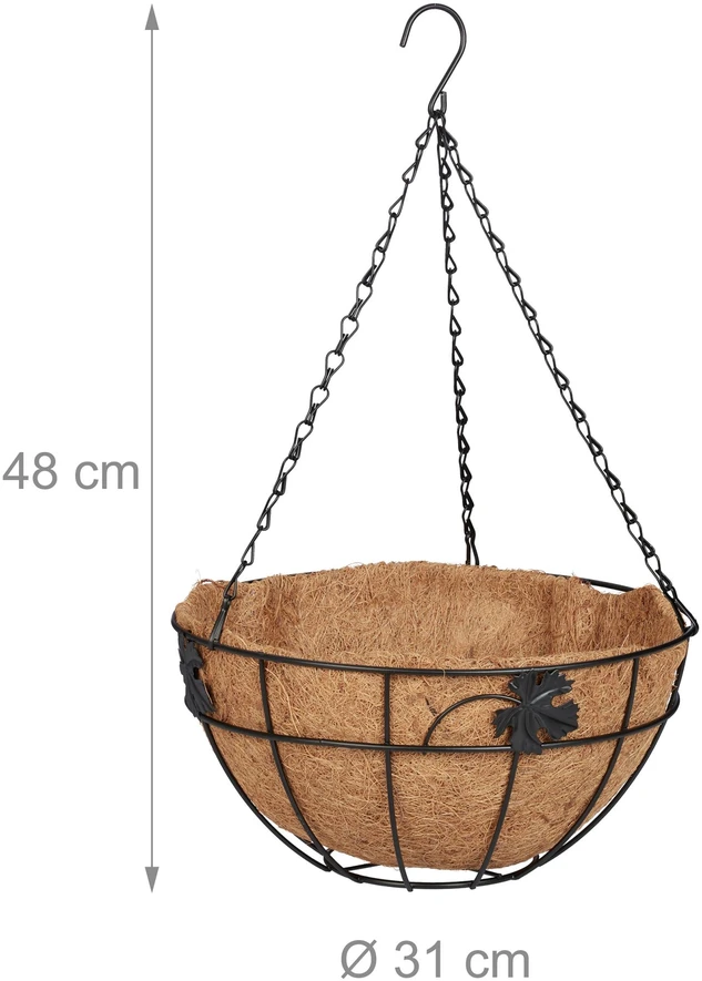 Relaxdays Kabinamų krepšių rinkinys, 48x31 cm, juoda, metalas, laikymui