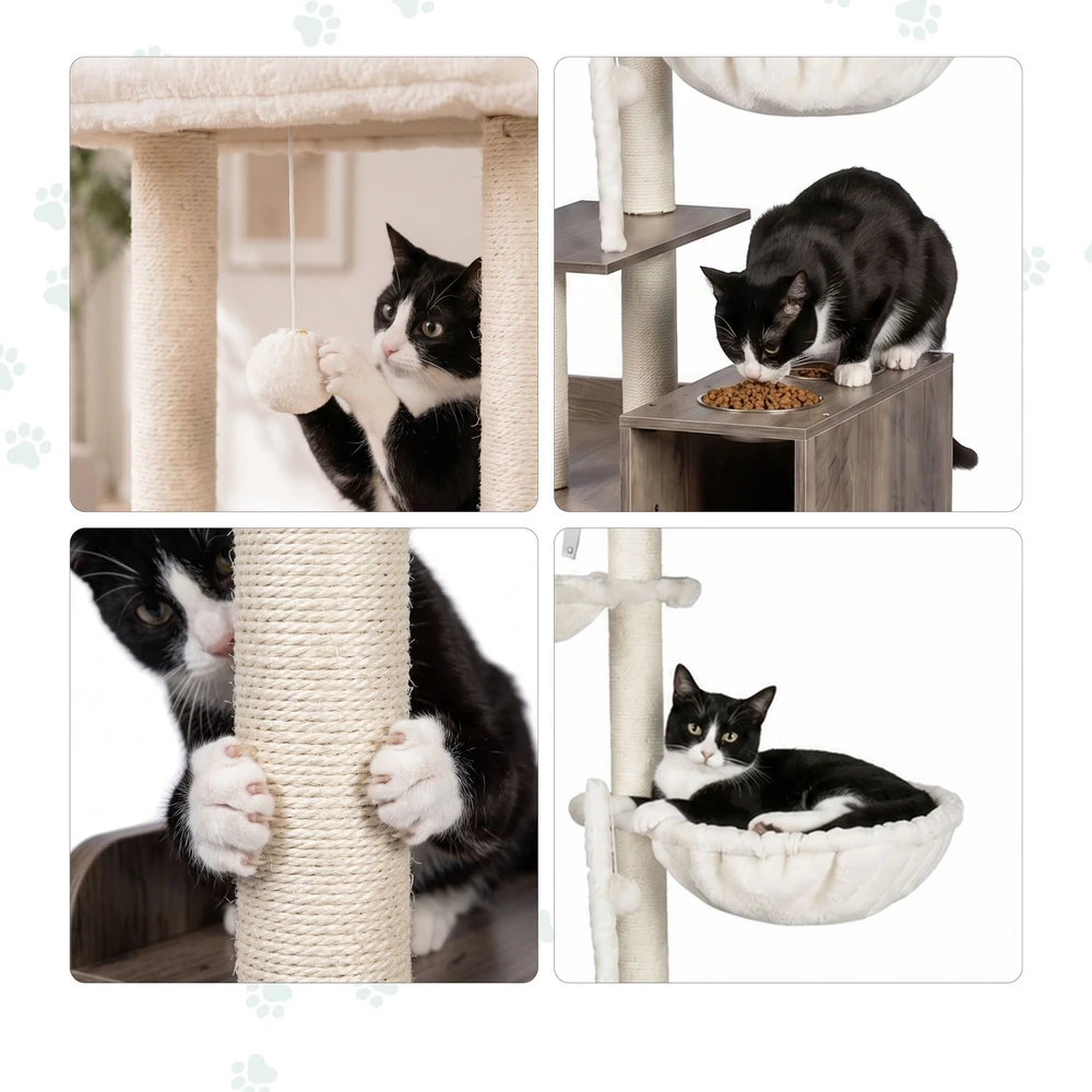 Relaxdays Kačių medis su kraiko spintelė