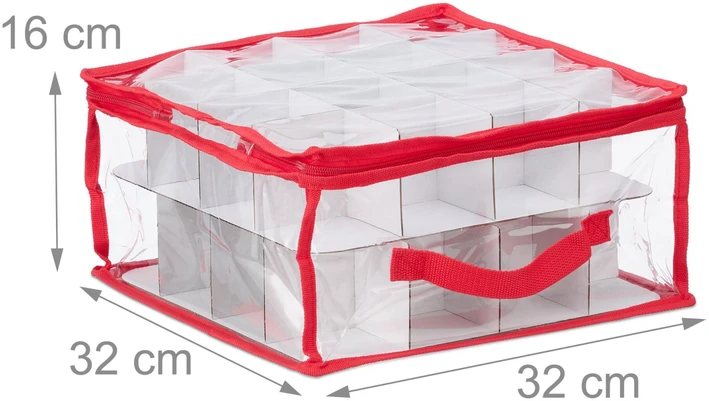 Relaxdays 3 kalėdinių burbulų laikymo dėžių rinkinys