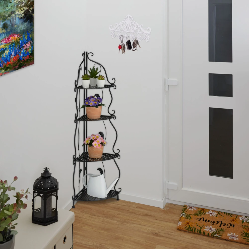 Relaxdays Kampinė lentyna augalams ir dekorui