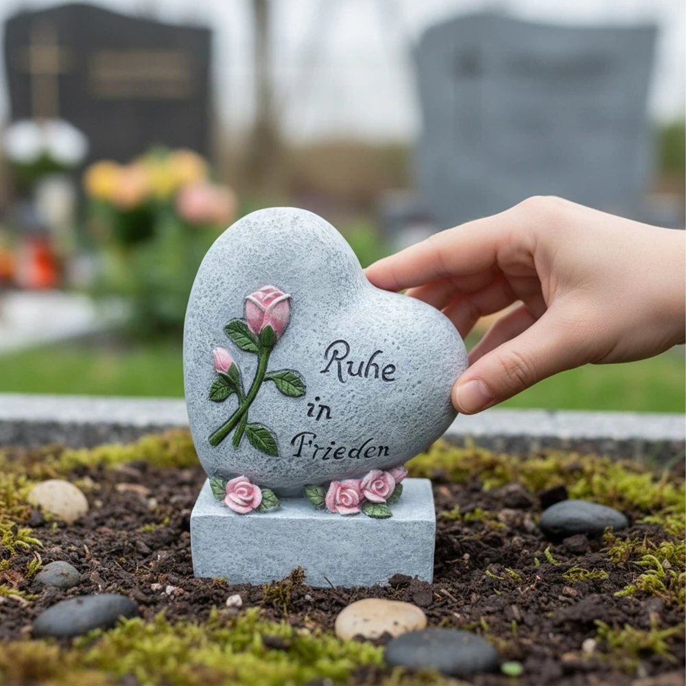Relaxdays Kapo širdies formos ornamentas „Rest in Peace“