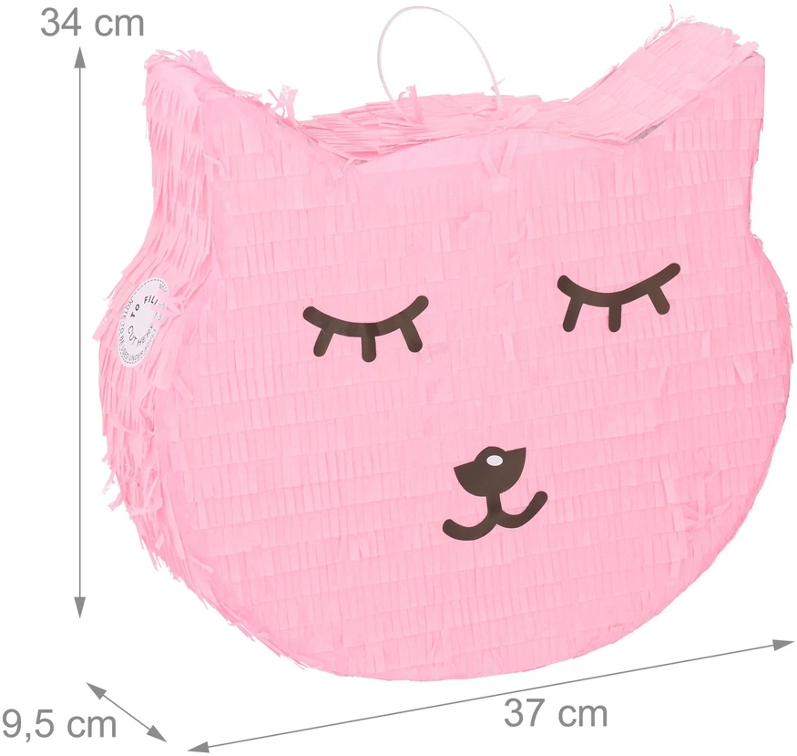 Relaxdays Katės piñata su lazda ir kauke