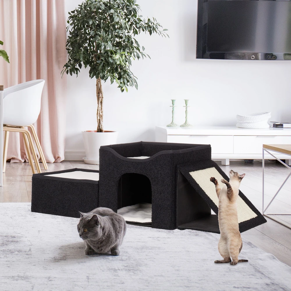 Relaxdays Katės urvas, 36.5x112x41 cm, juoda