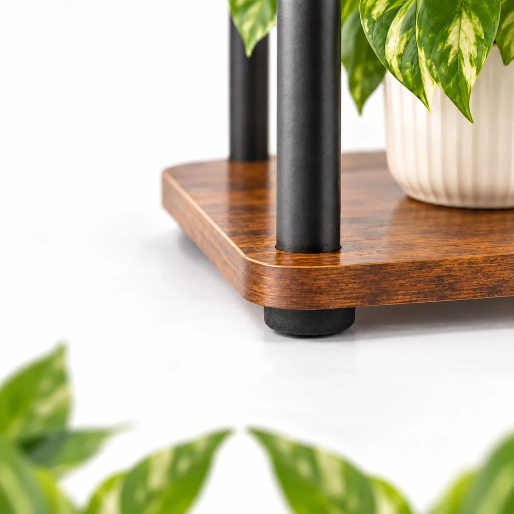 Relaxdays Kelių pakopų gėlių vazonų lentyna su kvadratinėmis lentynomis ir stabiliu pagrindu