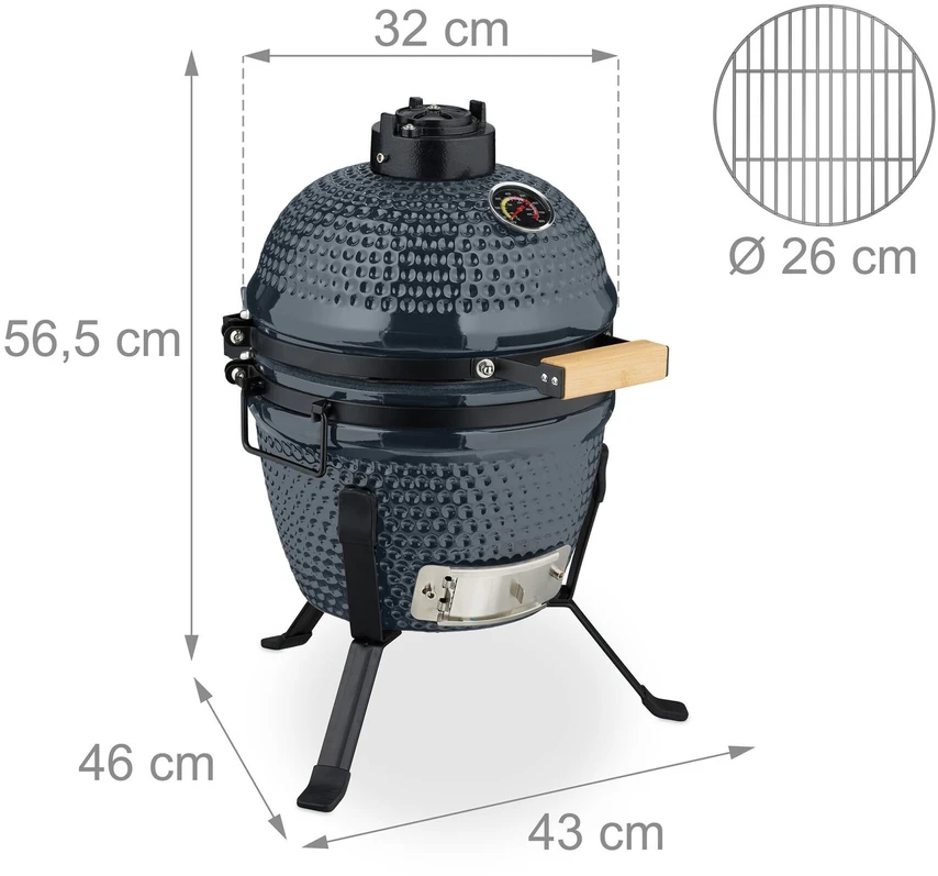 Relaxdays Keraminė „Kamado“ kepsninė