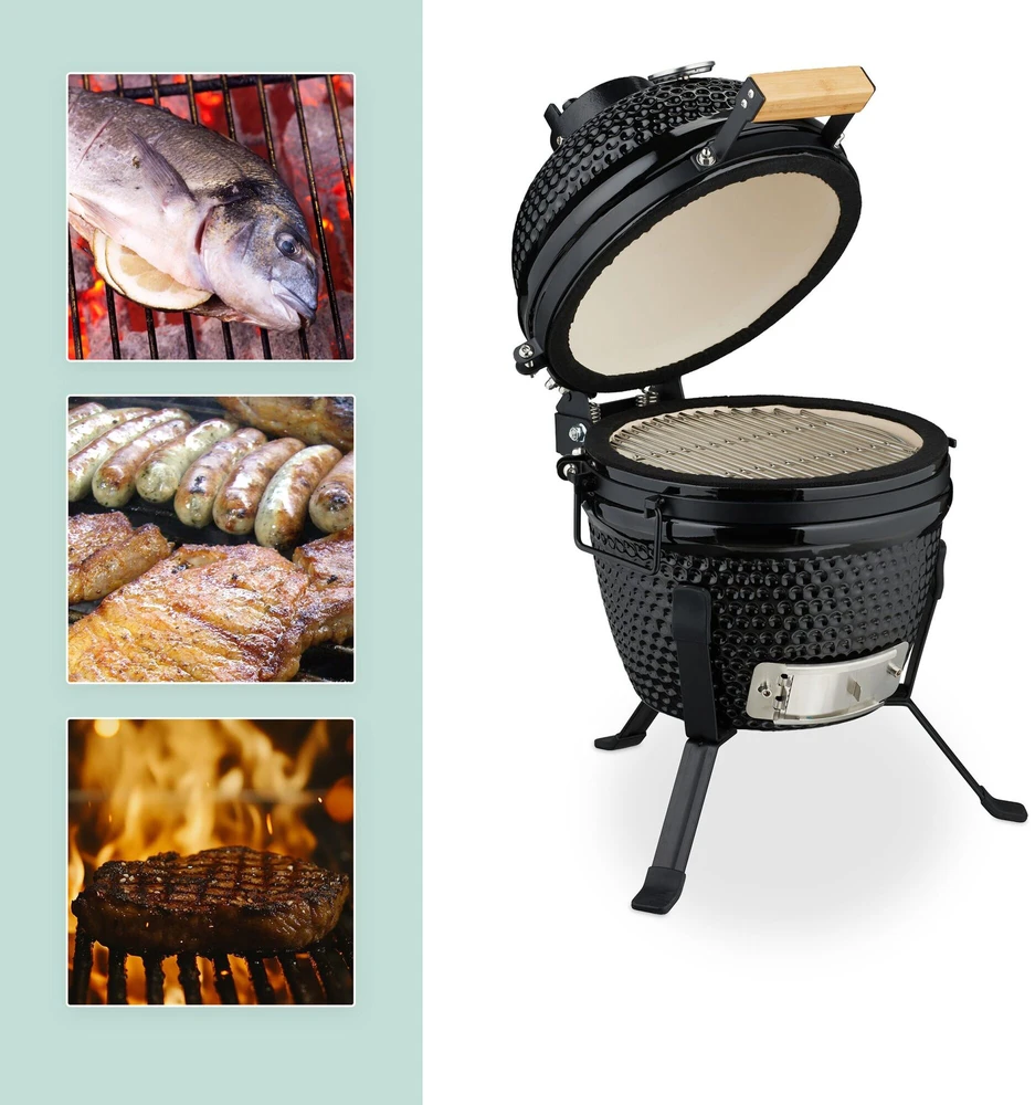 Relaxdays Keraminė Kamado kepsninė