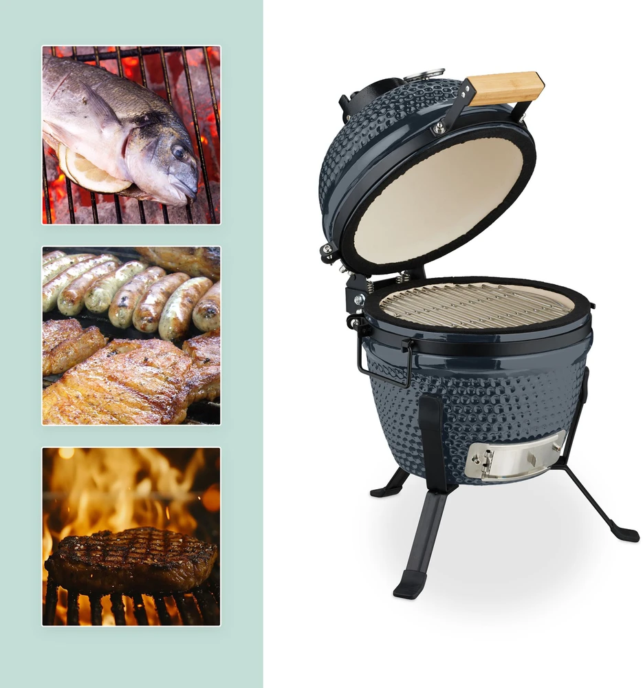 Relaxdays Keraminė „Kamado“ kepsninė