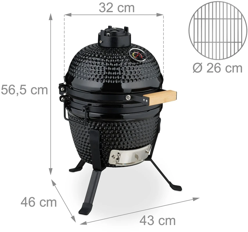 Relaxdays Keraminė Kamado kepsninė
