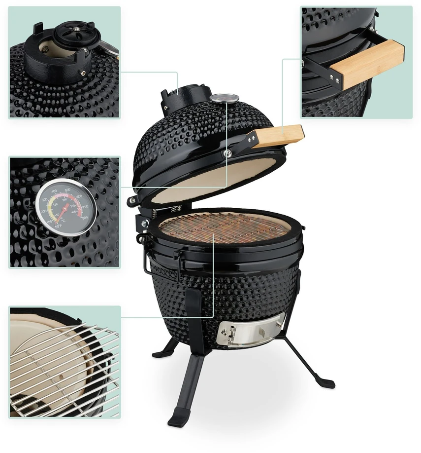 Relaxdays Keraminė Kamado kepsninė