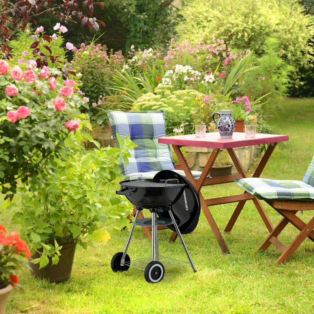 Relaxdays Didelė katilo tipo BBQ kepsninė ant ratukų