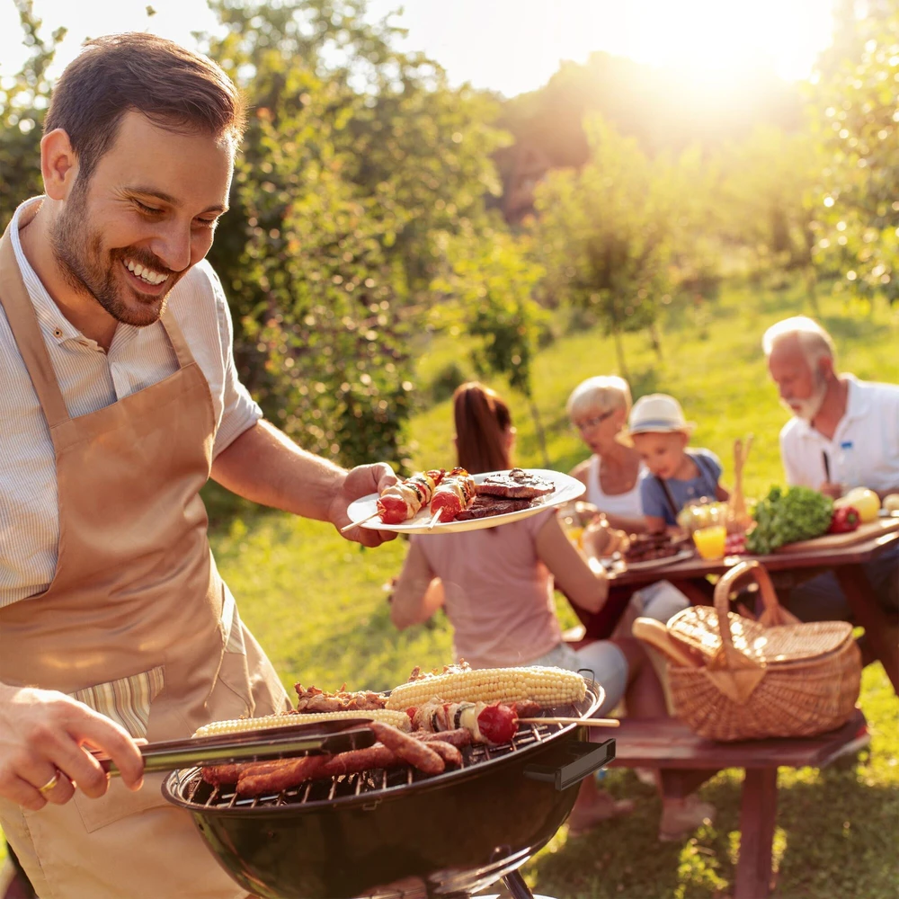 Relaxdays Didelė katilo tipo BBQ kepsninė ant ratukų