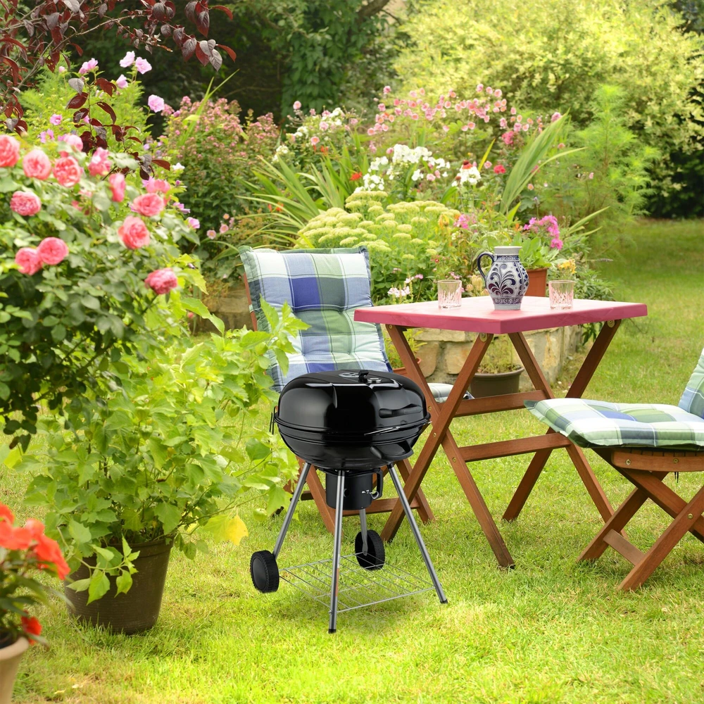Relaxdays XXL katilinis BBQ grilis ant ratukų
