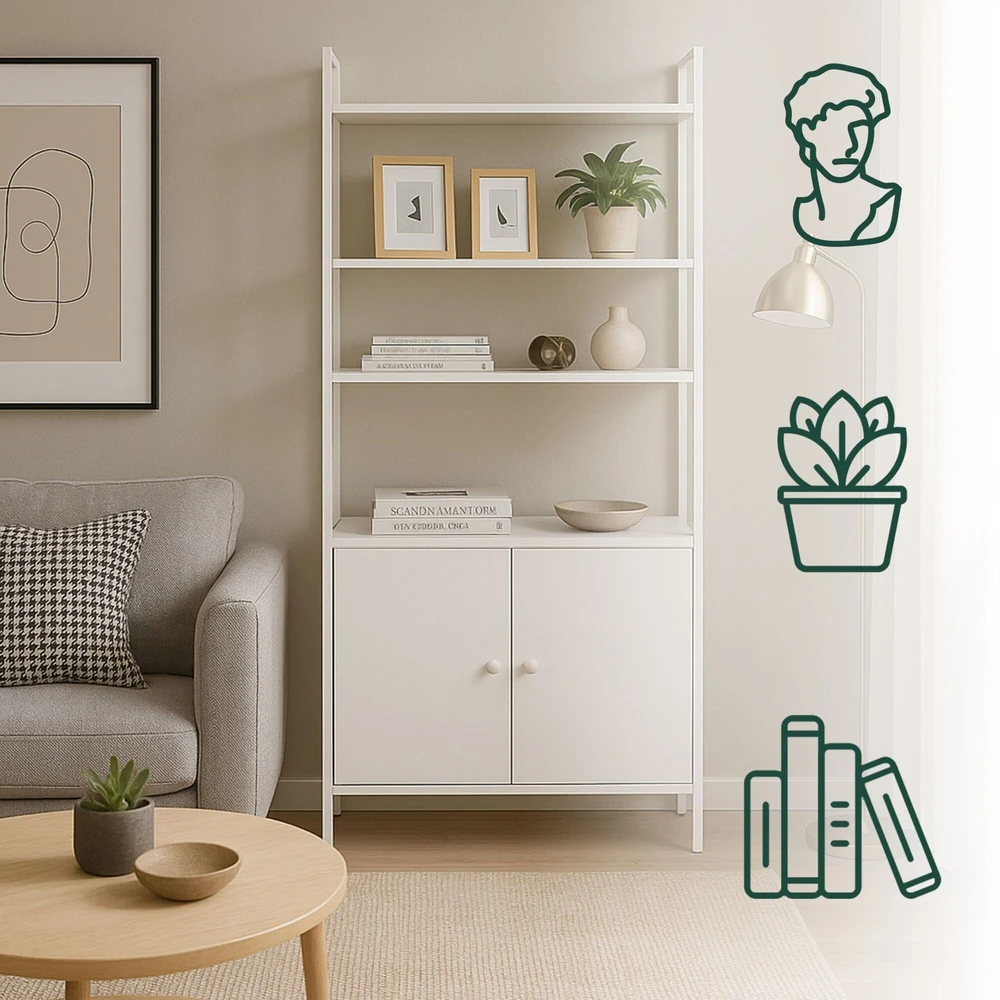 Relaxdays Knygų lentyna su spintelė
