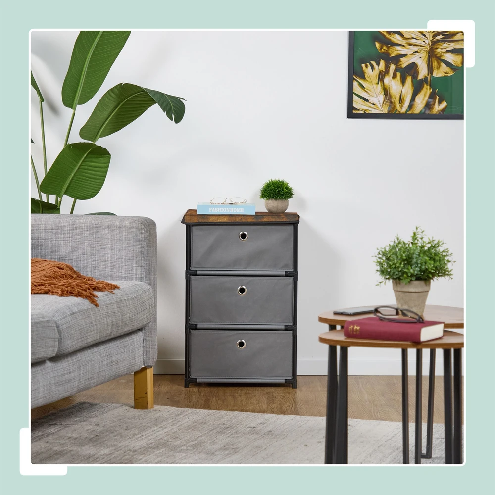 Relaxdays Komoda, 65x43x33 cm, Juoda