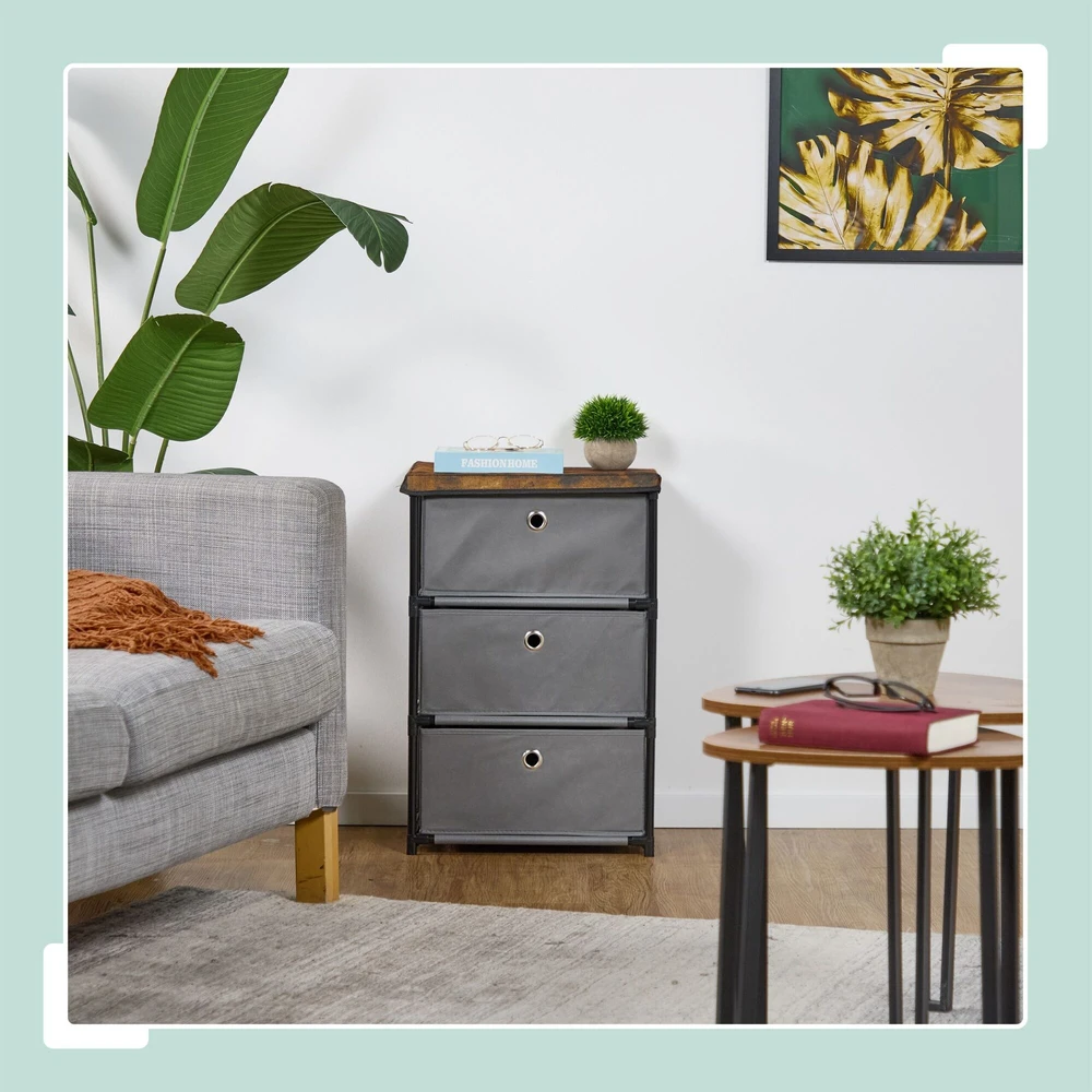 Relaxdays Komoda, 65x43x33 cm, Juoda